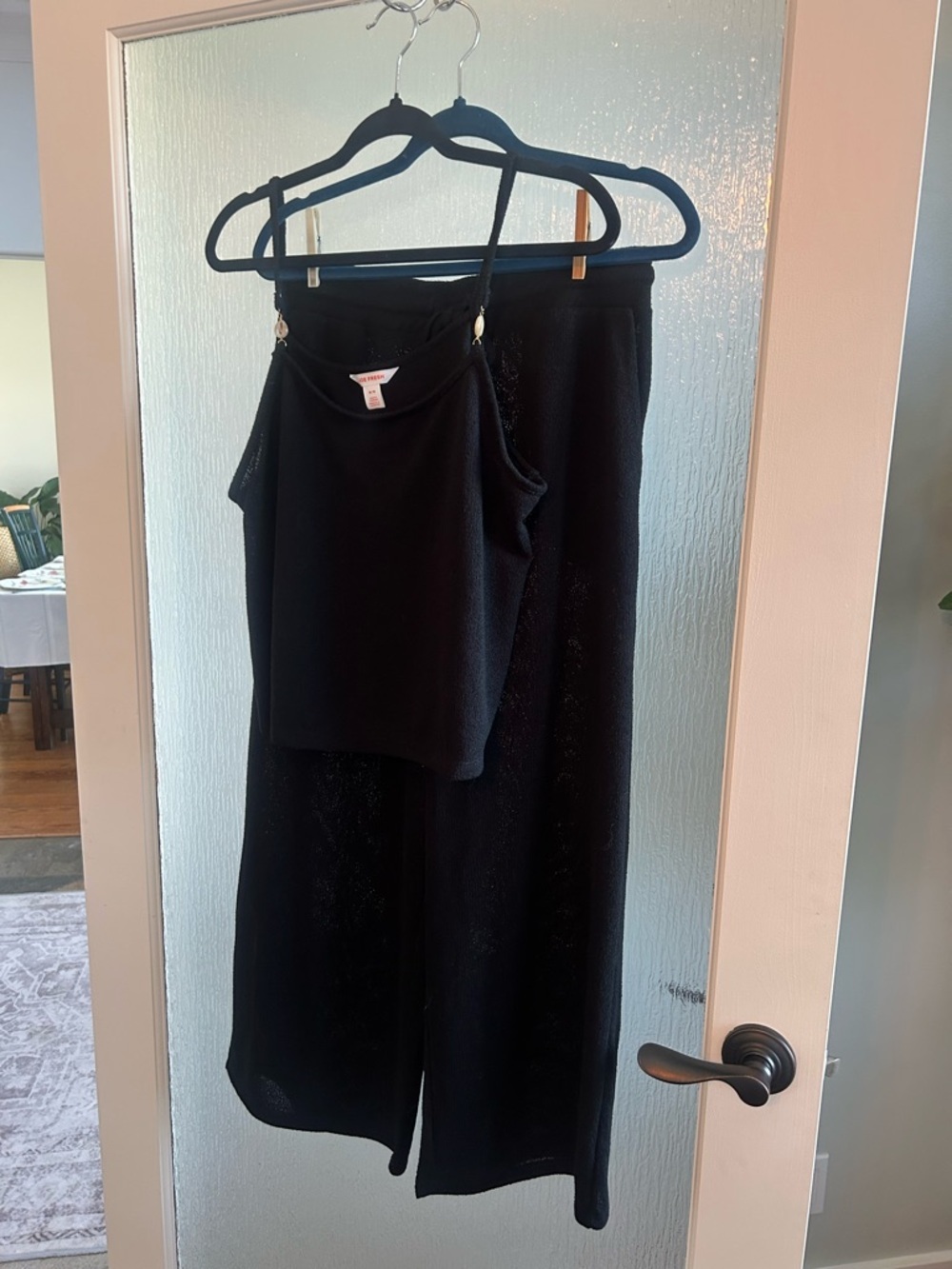 NWOT Joe Fresh Black Knit Two-Piece Set - Tank & Wide Leg Pants (beachy, casual)